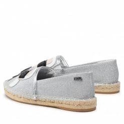 Chaussures Basses Espadrilles KARL LAGERFELD - KL80111 Silver Canvas Argent -KARL LAGERFELD Soldes 0000209792010 02 ks