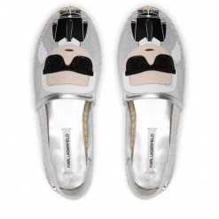 Chaussures Basses Espadrilles KARL LAGERFELD - KL80111 Silver Canvas Argent -KARL LAGERFELD Soldes 0000209792010 07 ks