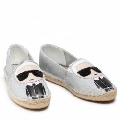 Chaussures Basses Espadrilles KARL LAGERFELD - KL80111 Silver Canvas Argent -KARL LAGERFELD Soldes 0000209792010 08 ks