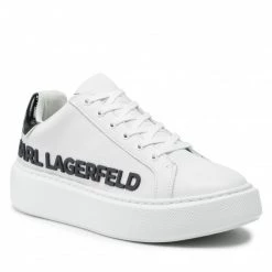 Chaussures Basses Sneakers KARL LAGERFELD - KL62210 White Lthr W/Black Blanc