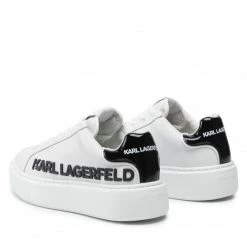 Chaussures Basses Sneakers KARL LAGERFELD - KL62210 White Lthr W/Black Blanc -KARL LAGERFELD Soldes 0000209792157 02 mg kopia