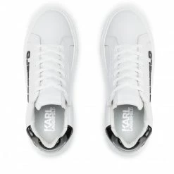 Chaussures Basses Sneakers KARL LAGERFELD - KL62210 White Lthr W/Black Blanc -KARL LAGERFELD Soldes 0000209792157 06 mg kopia