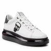 Chaussures Basses Sneakers KARL LAGERFELD - KL62634 White Lthr W/Black Blanc