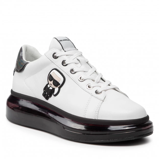 Chaussures Basses Sneakers KARL LAGERFELD - KL62634 White Lthr W/Black Blanc 3 Chaussures Basses Sneakers KARL LAGERFELD - KL62634 White Lthr W/Black Blanc