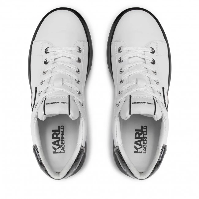 Chaussures Basses Sneakers KARL LAGERFELD - KL62634 White Lthr W/Black Blanc 8 Chaussures Basses Sneakers KARL LAGERFELD - KL62634 White Lthr W/Black Blanc – Image 6