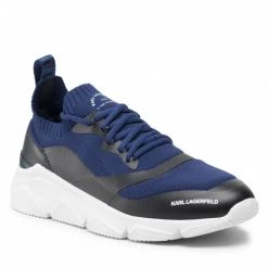 Chaussures Basses Sneakers KARL LAGERFELD - KL51631 KAA Navy Knit Textile Bleu Marine