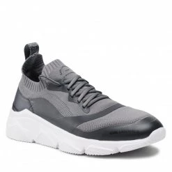 Chaussures Basses Sneakers KARL LAGERFELD - KL51631 Mid Grey/Knit Textile Gris