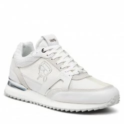 Chaussures Basses Sneakers KARL LAGERFELD - KL52931 White Lthr/Textile Blanc