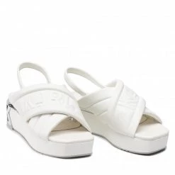 Mules Et Sandales Sandales KARL LAGERFELD - KL80628 White Pu Blanc -KARL LAGERFELD Soldes 0000209794403 08 pl
