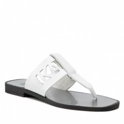 Mules Et Sandales Tongs KARL LAGERFELD - KL80409A White Lthr Blanc