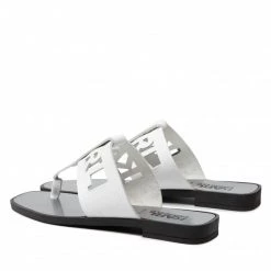 Mules Et Sandales Tongs KARL LAGERFELD - KL80409A White Lthr Blanc -KARL LAGERFELD Soldes 0000209794489 02 plj
