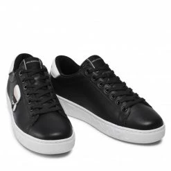Chaussures Basses Sneakers KARL LAGERFELD - KL51030 Black Lthr Noir -KARL LAGERFELD Soldes 0000209796728 03 rz