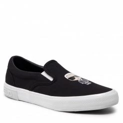 Chaussures Basses Tennis KARL LAGERFELD - KL50300 Black Canvas Noir