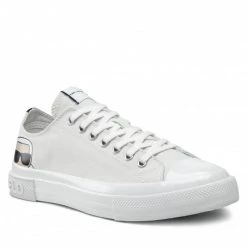 Chaussures Basses Sneakers KARL LAGERFELD - KL50310 White Canvas Blanc