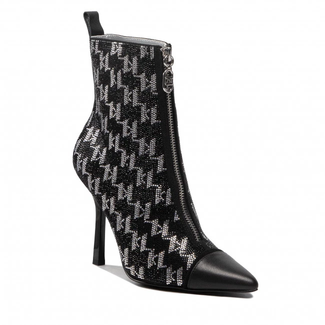 Bottes Et Autres Bottines KARL LAGERFELD - KL30951 Glitter Mix Blk W/Silver Noir 3 Bottes Et Autres Bottines KARL LAGERFELD - KL30951 Glitter Mix Blk W/Silver Noir