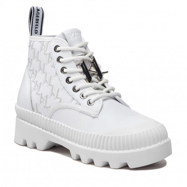 Bottes Et Autres Bottines KARL LAGERFELD - KL42531 White Vg Lthr/Txt Mono Blanc 3 Bottes Et Autres Bottines KARL LAGERFELD - KL42531 White Vg Lthr/Txt Mono Blanc