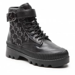 Bottes Et Autres Bottes De Randonnée KARL LAGERFELD - KL42552 Black Vg Lthr/Txt Mono Noir