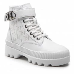 Bottes Et Autres Bottes De Randonnée KARL LAGERFELD - KL42552 White Vg Lthr/Txt Mono Blanc