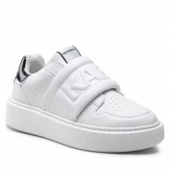Chaussures Basses Sneakers KARL LAGERFELD - KL62237 White Lthr Blanc