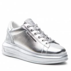 Chaussures Basses Sneakers KARL LAGERFELD - KL62525A Silver Textured LThr Argent