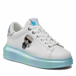 Chaussures Basses Sneakers KARL LAGERFELD - KL62533 White Lthr W/Iridescent Blanc