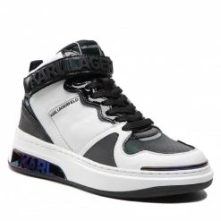 Chaussures Basses Sneakers KARL LAGERFELD - KL62044 White Lthr W/Black Blanc, Noir