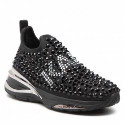 Chaussures Basses Sneakers KARL LAGERFELD - KL63105 Black SAtin Text W/Silver Noir