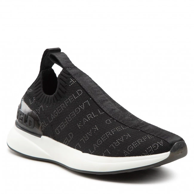 Chaussures Basses Sneakers KARL LAGERFELD - KL62119 Black Knit Textile W/Lt Grey Noir 3 Chaussures Basses Sneakers KARL LAGERFELD - KL62119 Black Knit Textile W/Lt Grey Noir
