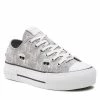 Chaussures Basses Baskets KARL LAGERFELD - KL60414 Grey Canvas W/Lt Grey Gris -KARL LAGERFELD Soldes 01 0000301366393 rz 1
