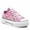 Chaussures Basses Sneakers KARL LAGERFELD - KL60414 Pink Canvas W/Lt Pink Rose