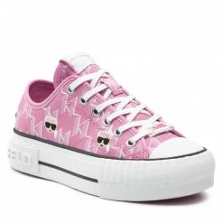 Chaussures Basses Sneakers KARL LAGERFELD - KL60414 Pink Canvas W/Lt Pink Rose