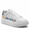 Chaussures Basses Sneakers KARL LAGERFELD - KL62226 White Lthr W/Multi Blanc