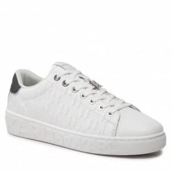 Chaussures Basses Sneakers KARL LAGERFELD - KL51018 White Lthr Blanc
