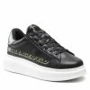 Chaussures Basses Sneakers KARL LAGERFELD - KL52514 Black Lthr W/Lime Green Noir