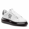 Chaussures Basses Sneakers KARL LAGERFELD - KL52631 White Lthr W/Black Blanc -KARL LAGERFELD Soldes 01 0000301367987 mk