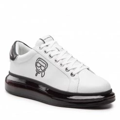 Chaussures Basses Sneakers KARL LAGERFELD - KL52631 White Lthr W/Black Blanc