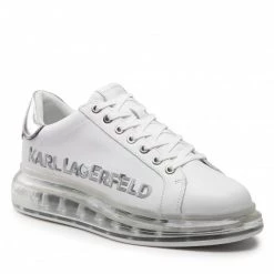 Chaussures Basses Sneakers KARL LAGERFELD - KL52618 01S White Lthr W/SIlver Blanc