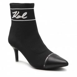 Bottes Et Autres Bottines KARL LAGERFELD - KL30352 Black Knit Textile Noir