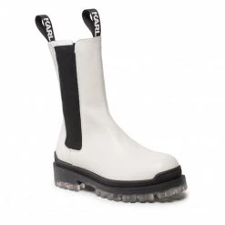 Bottes Et Autres Bottines Chelsea KARL LAGERFELD - KL41680 White Lthr Blanc