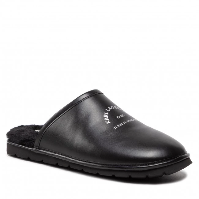 Mules Et Sandales Chaussons KARL LAGERFELD - KL20008 Black Lthr Noir 3 Mules Et Sandales Chaussons KARL LAGERFELD - KL20008 Black Lthr Noir