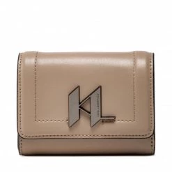 Maroquinerie Portefeuille Femme Grand Format KARL LAGERFELD - 216W3220 Black Beige