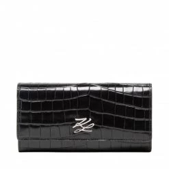 Maroquinerie Portefeuille Femme Grand Format KARL LAGERFELD - 221W3205 Black Noir