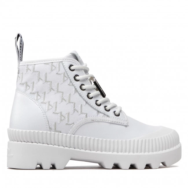 Bottes Et Autres Bottines KARL LAGERFELD - KL42531 White Vg Lthr/Txt Mono Blanc 4 Bottes Et Autres Bottines KARL LAGERFELD - KL42531 White Vg Lthr/Txt Mono Blanc – Image 2