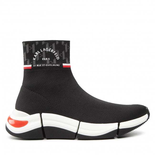 Chaussures Basses Sneakers KARL LAGERFELD - KL63246 Black Knit Textile W/Red Noir 4 Chaussures Basses Sneakers KARL LAGERFELD - KL63246 Black Knit Textile W/Red Noir – Image 2