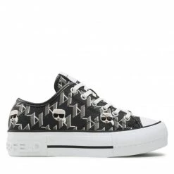 Chaussures Basses Sneakers KARL LAGERFELD - KL60414 Black Canvas W/Lt Grey Noir -KARL LAGERFELD Soldes 02 0000301366379 rz