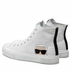 Chaussures Basses Sneakers KARL LAGERFELD - KL50350 White Canvas Gris -KARL LAGERFELD Soldes 03 0000209797077 ks
