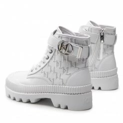 Bottes Et Autres Bottes De Randonnée KARL LAGERFELD - KL42552 White Vg Lthr/Txt Mono Blanc -KARL LAGERFELD Soldes 03 0000301363842 mk