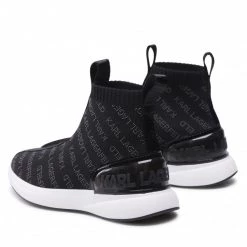 Chaussures Basses Sneakers KARL LAGERFELD - KL62144 Black Knit Textile W/Lt Grey Noir -KARL LAGERFELD Soldes 03 0000301365983 rz