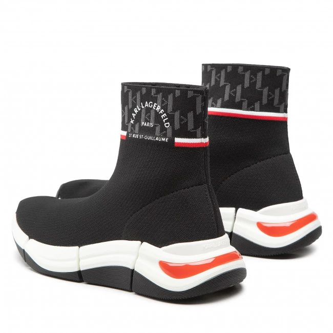 Chaussures Basses Sneakers KARL LAGERFELD - KL63246 Black Knit Textile W/Red Noir 5 Chaussures Basses Sneakers KARL LAGERFELD - KL63246 Black Knit Textile W/Red Noir – Image 3