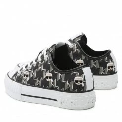 Chaussures Basses Sneakers KARL LAGERFELD - KL60414 Black Canvas W/Lt Grey Noir -KARL LAGERFELD Soldes 03 0000301366379 rz